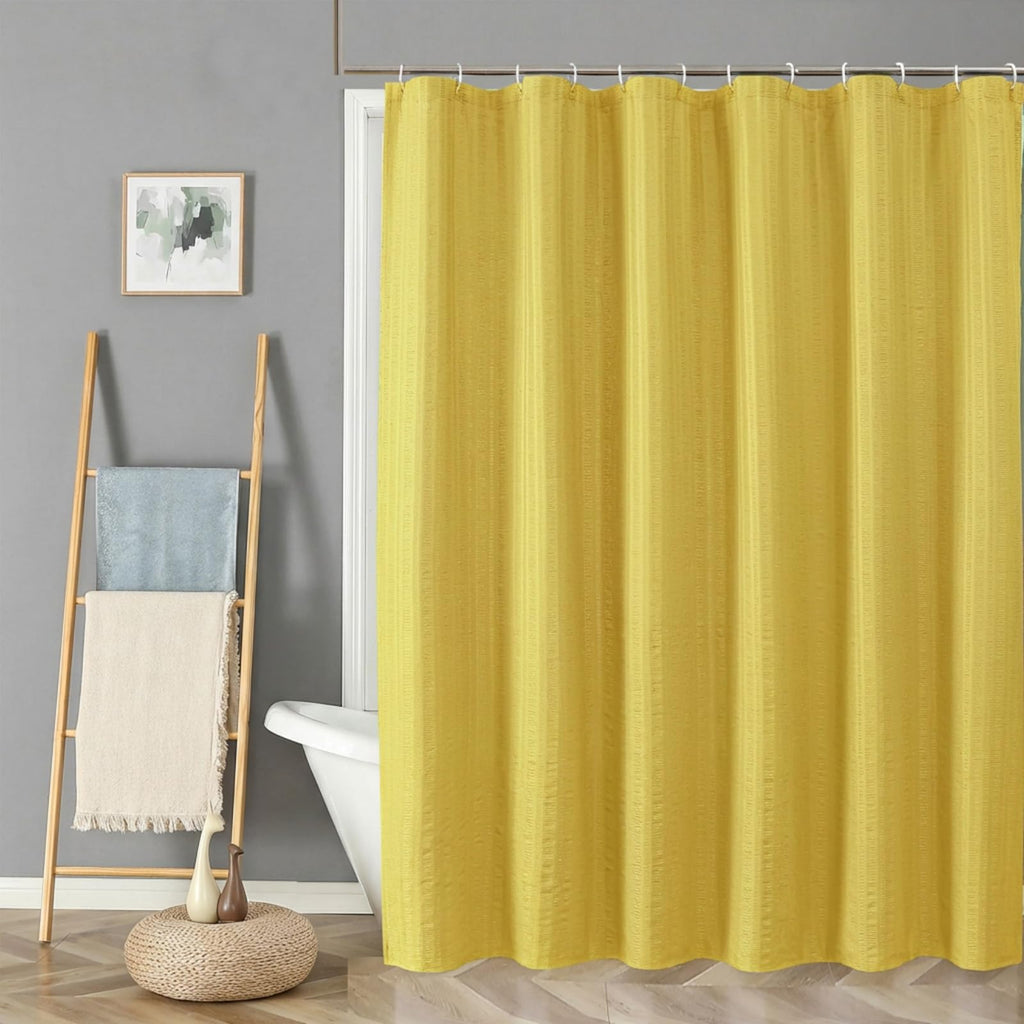 Aiyufeng Moga Navy Blue Fabric Shower Curtains for Bathroom - Blue Hotel Spa Polyester Cloth Bath Curtain with 12 Holes, 72x72, Machine Washable, Navy Blue