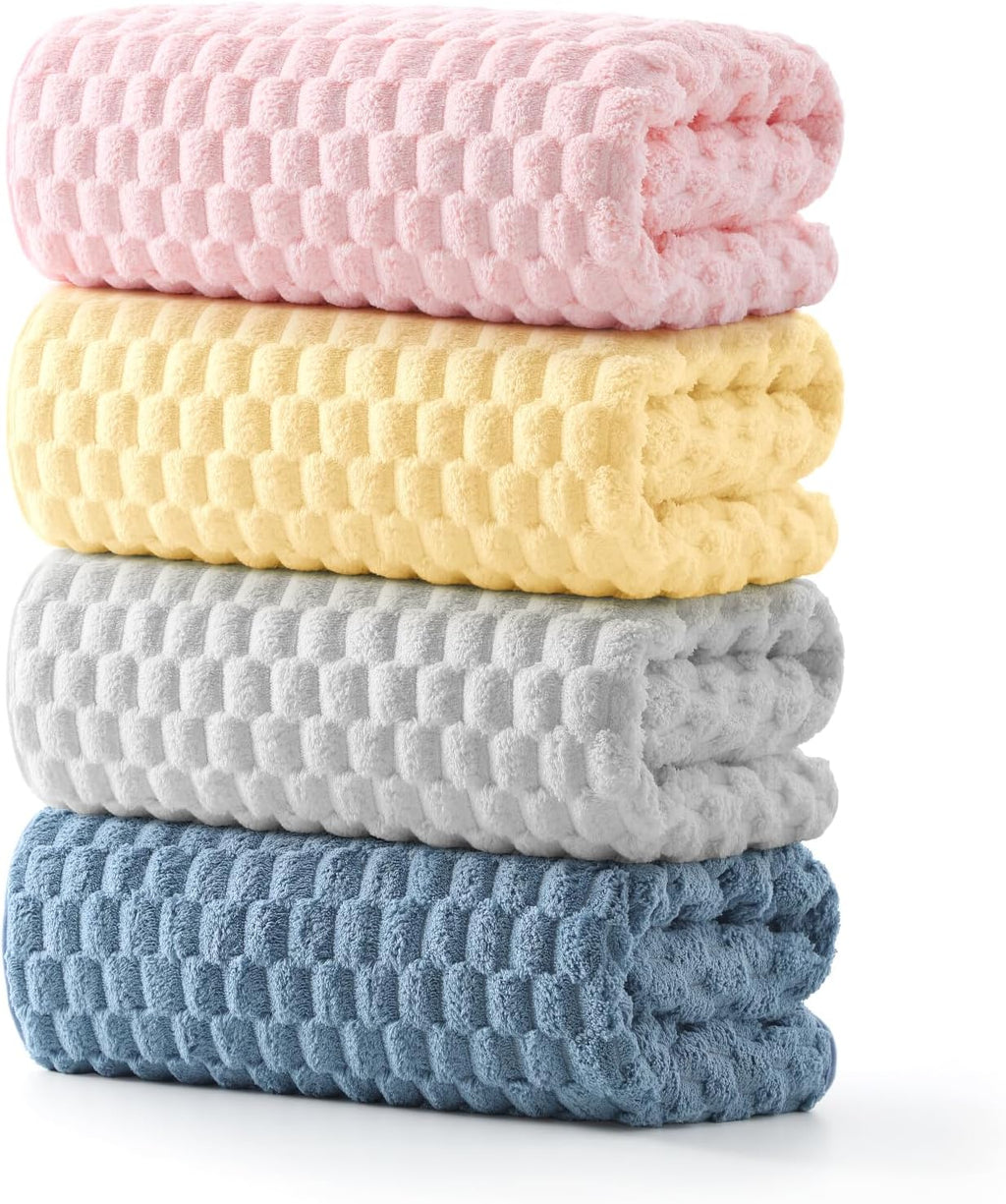 REDKISS 4 Pack Microfiber Bath Towels, Quick Dry, Super Soft, 27"x55"
