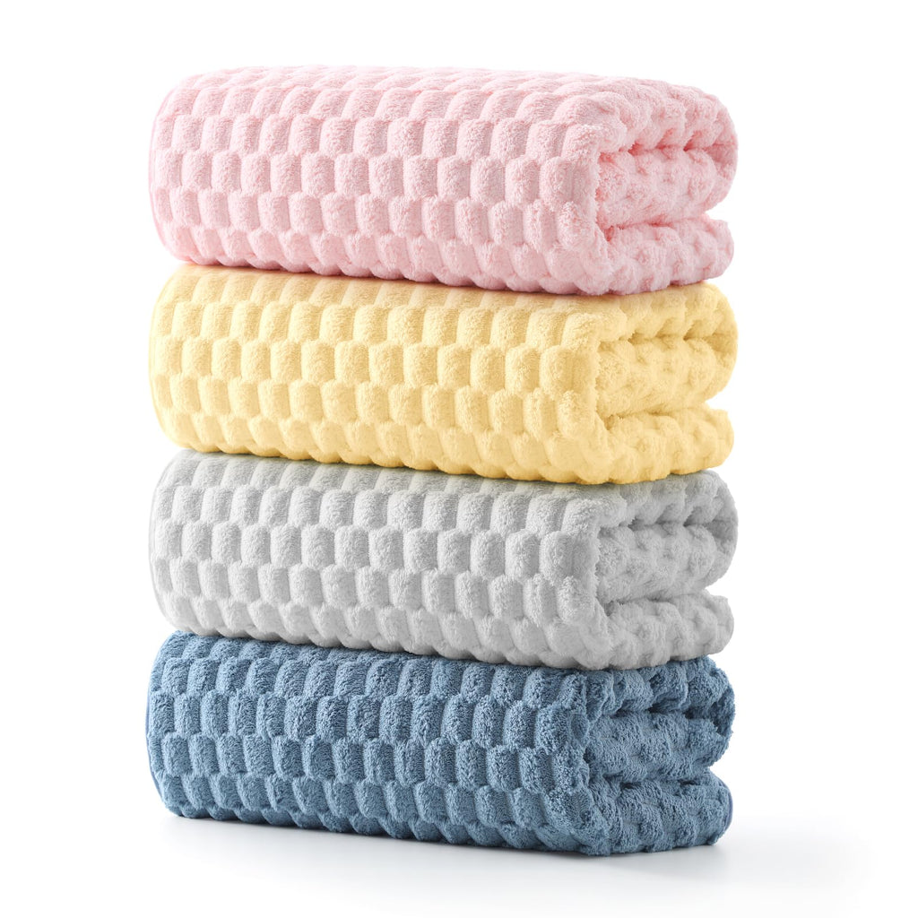 REDKISS 4 Pack Microfiber Bath Towels, Quick Dry, Super Soft, 27"x55"