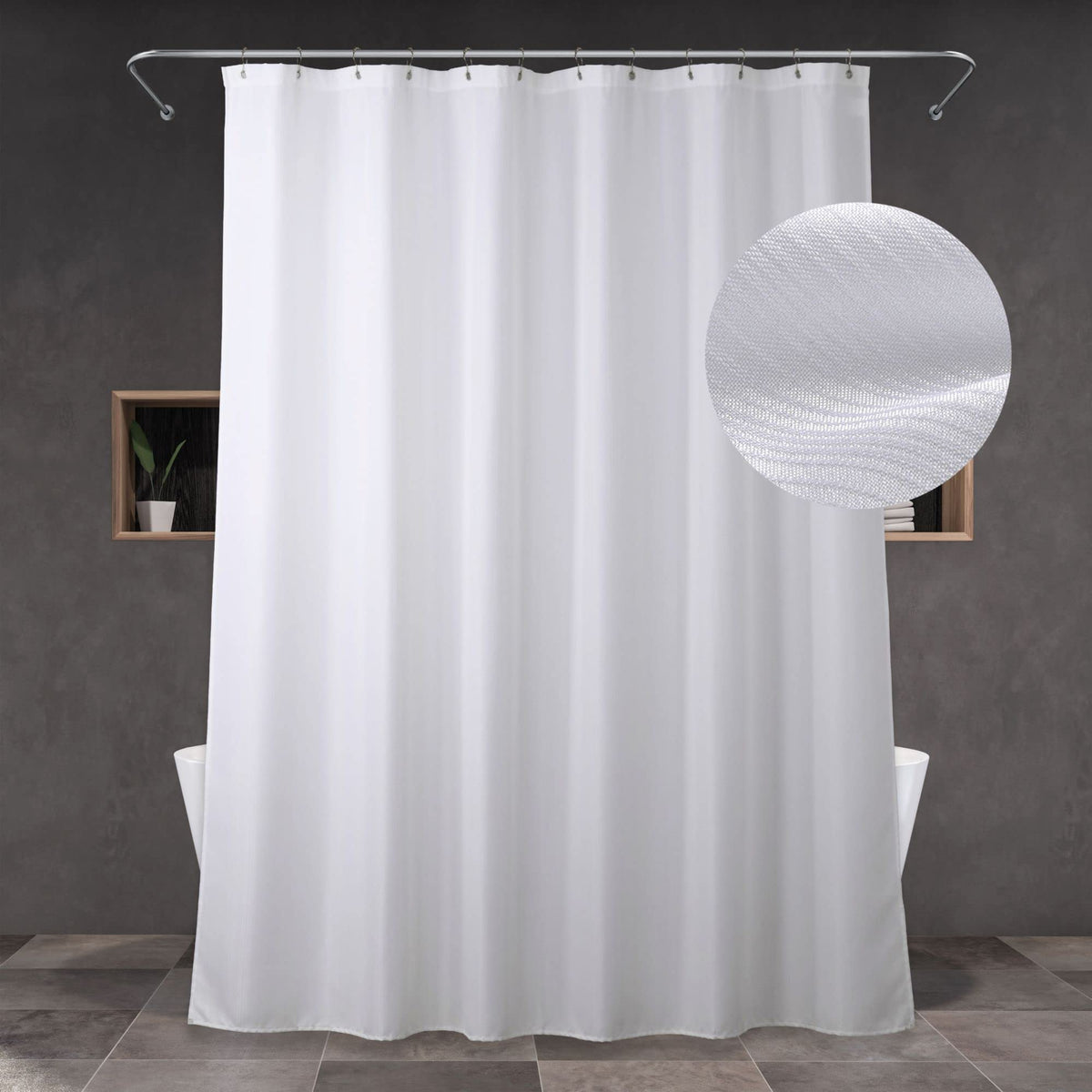 Brown Silver Glitter Shower Curtain: Waterproof Washable Quick Dry 72Lx72W