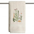Artoid Mode 2 Pcs Beige Wildflower Floral Embroidered Hand Towels for Bathroom, 100% Cotton Soft Absorbent Farmhouse Decor Towels, 13.7 x 29.5 Inch
