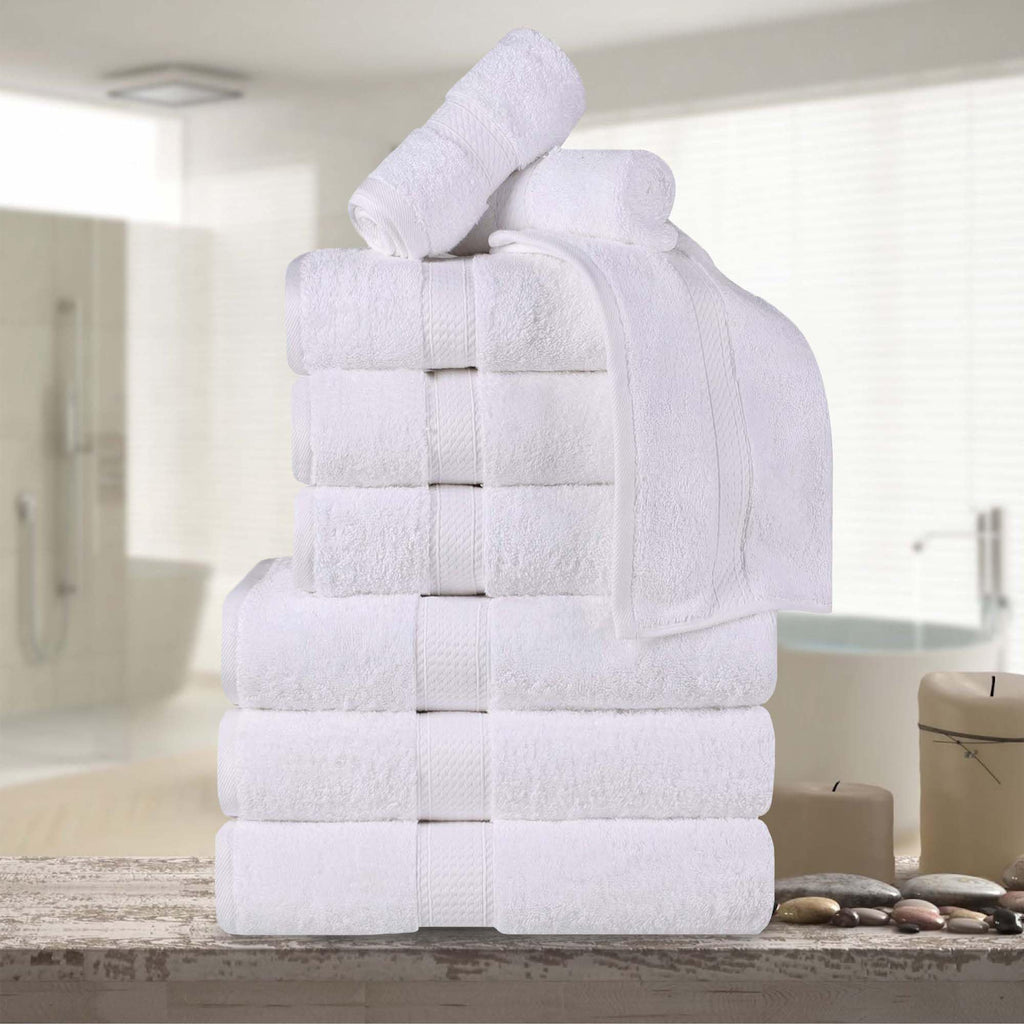 SUPERIOR Egyptian Cotton Plush & Absorbent, Hand Towel Set of 4, Cream