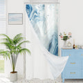 Blue Marble Fabric Shower Curtain, Abstract Watercolor, 72 x 72 Inches