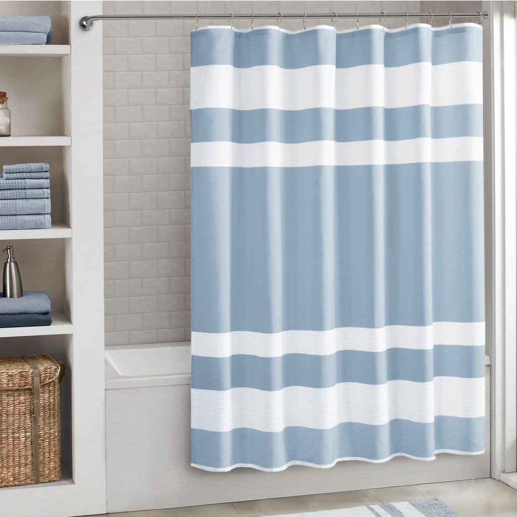 Madison Park Spa Waffle Shower Curtain for Bathroom, 72 x 72, Taupe