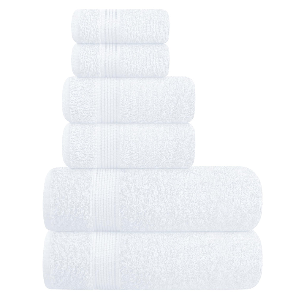Belizzi Home Ultra Soft 6 Pack Cotton Towel Set, Contains 2 Bath Towels 28x55 inch, 2 Hand Towels 16x24 inch & 2 Wash Coths 12x12 inch, Ideal for Everyday use, Compact & Lightweight - Black