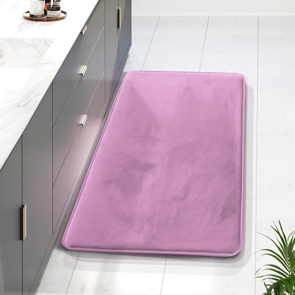 Clara Clark 3 Piece Bathroom Rugs Bath Mat Set, Velvet Memory Foam Bath Mats for Bathroom - Non-Slip, PVC Backing Bath Rugs, Washable - Dries Quickly, Green