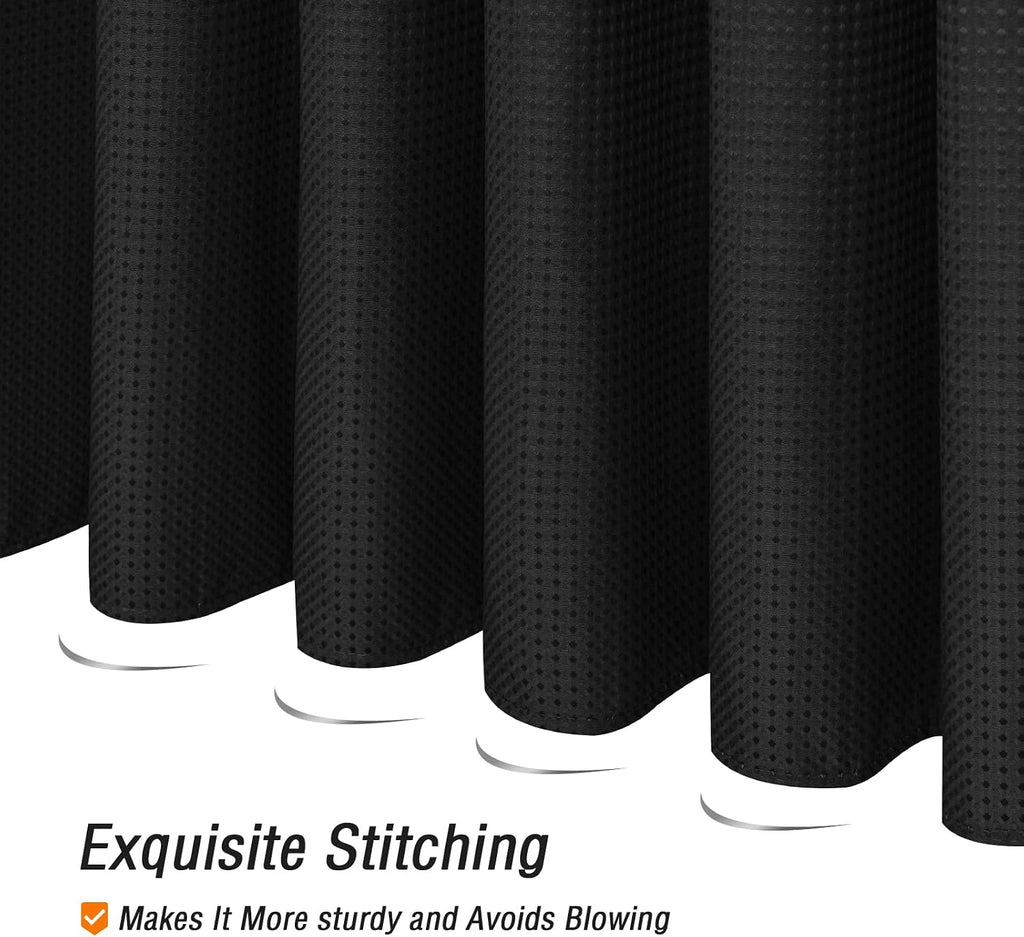 Gibelle Black Cloth-Textured Shower Curtain, Hotel Style, 72x72