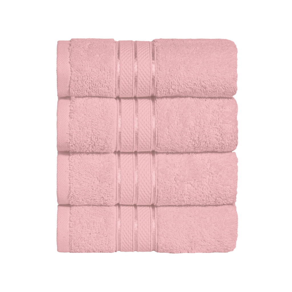 Elegant Comfort Luxury 6-Piece Towel Set, Premium Soft 100% Turkish Cotton, Three Line Popcorn Design 2 Bath Towels, 2 Hand Towels and 2 Washcloths Towel Set-Quick-Drying and Absorbent, Vibrant Orange
