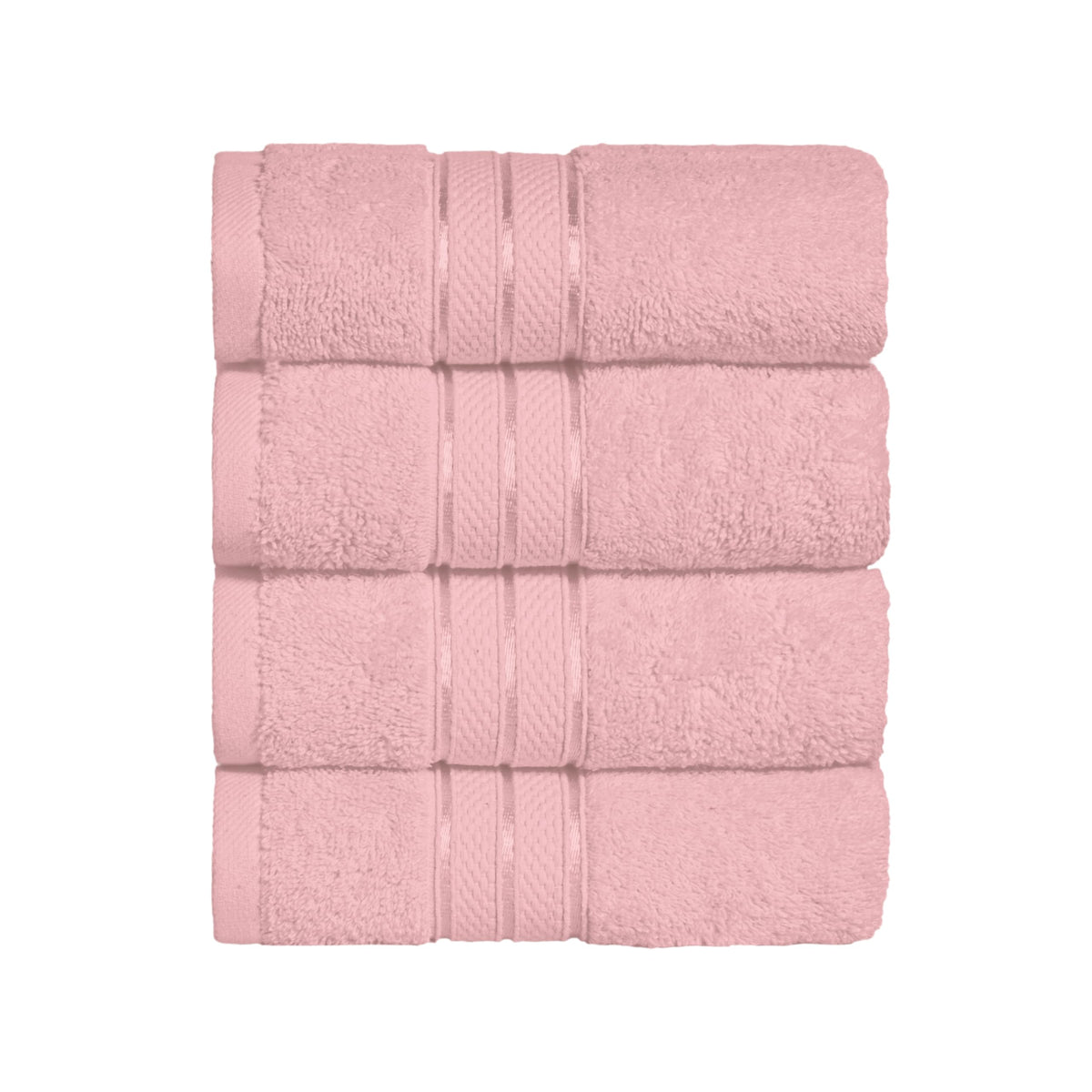 Elegant Comfort Luxury 6-Piece Towel Set, Premium Soft 100% Turkish Cotton, Three Line Popcorn Design 2 Bath Towels, 2 Hand Towels and 2 Washcloths Towel Set-Quick-Drying and Absorbent, Vibrant Orange