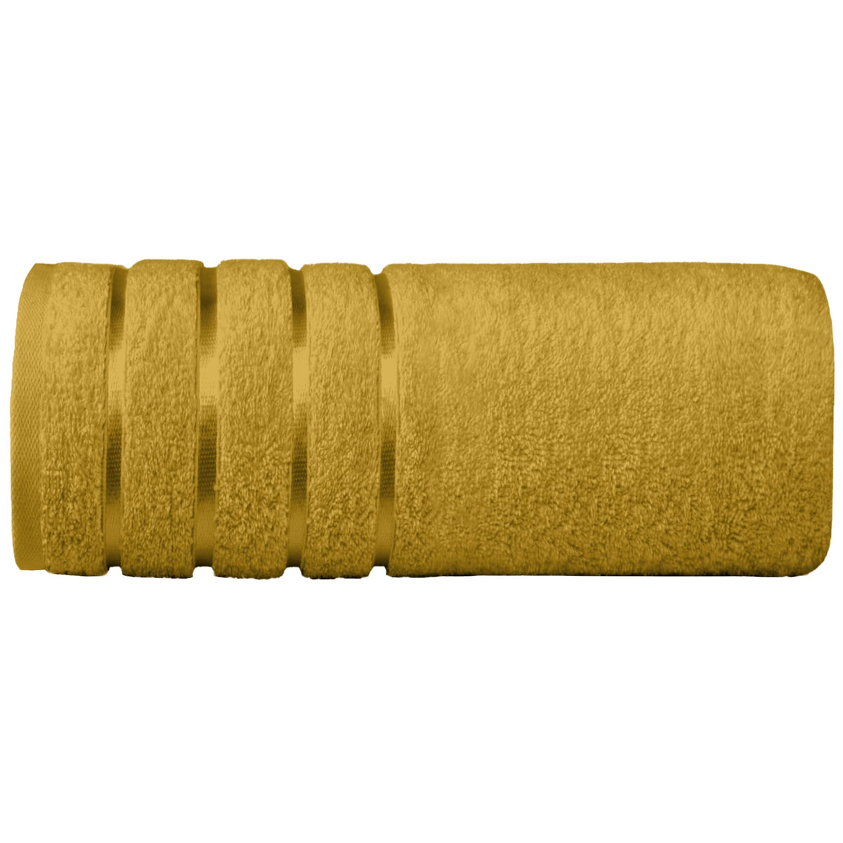 Elegant Comfort 4 Lines Viscose Stripe 6-Piece Premium Towel Set - 100% Turkish Cotton High Absorbent Luxury Bathroom Towels – Includes 2 Washcloths, 2 Hand Towels and 2 Bath Towels Set, Gold