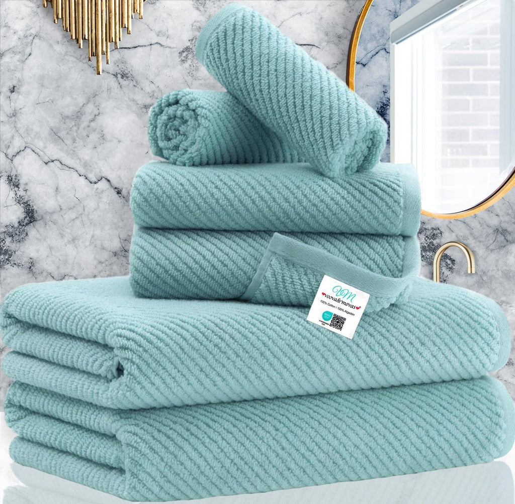 VOOVA & MOVAS Hand Towels for Barthroom, 18x28 in, Soft, Deep Turquoise