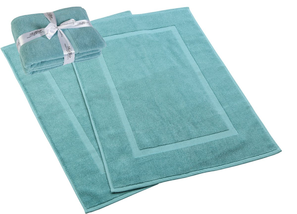 HILLFAIR 100% Cotton 24 Piece Bath Towels Set for Bathroom - Ocean Blue