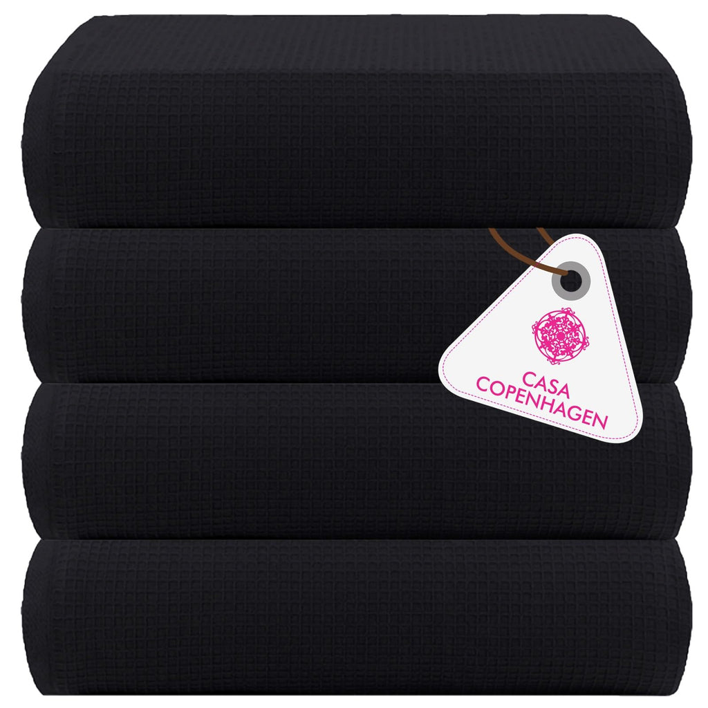 CASA COPENHAGEN 6pcs Bathroom Towel Gift Set, 600GSM, Dark Black