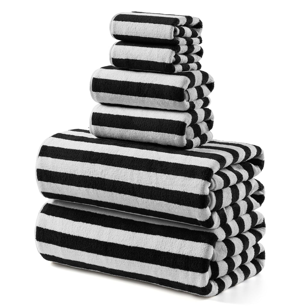 REDKISS 6-Piece Microfiber Bath Towel Set, Ultra Soft, Highly Absorbent & Quick Dry, 35x70 Inch Oversized, Gray Towels for Bathroom, Spa, Gym, 2 Bath 2 Hand 2 Washcloths