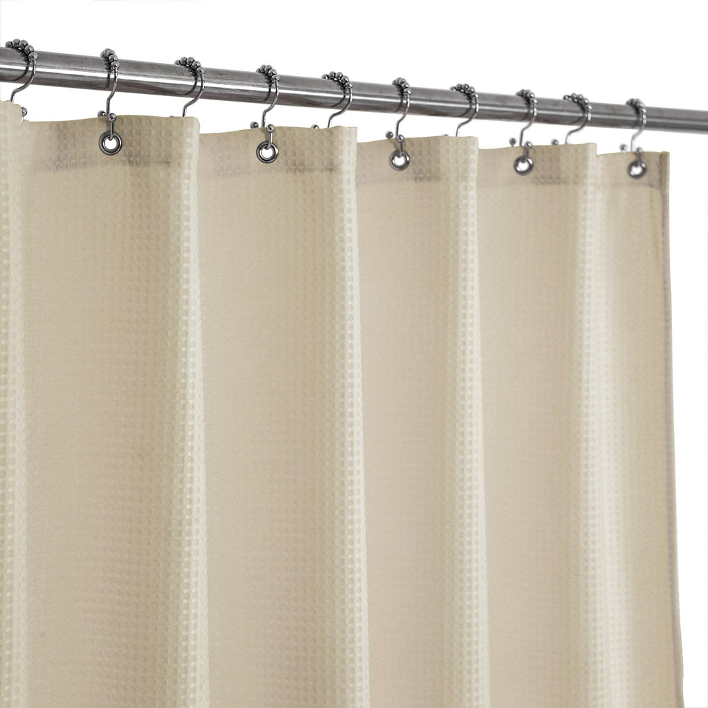 Barossa Design 42x84 Extra Long Stall Shower Curtain Waffle Weave White