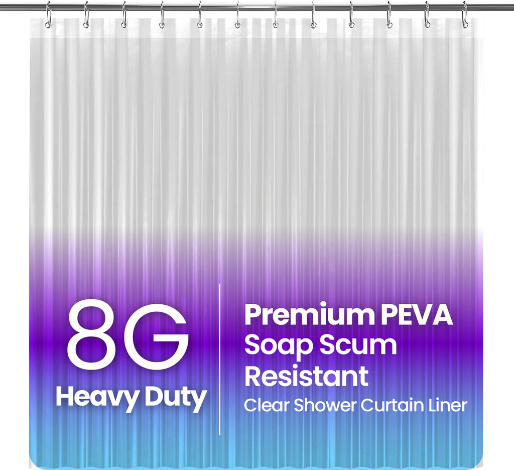 LiBa Shower Curtain PEVA 8G, 72x72 Inch Waterproof Frosted