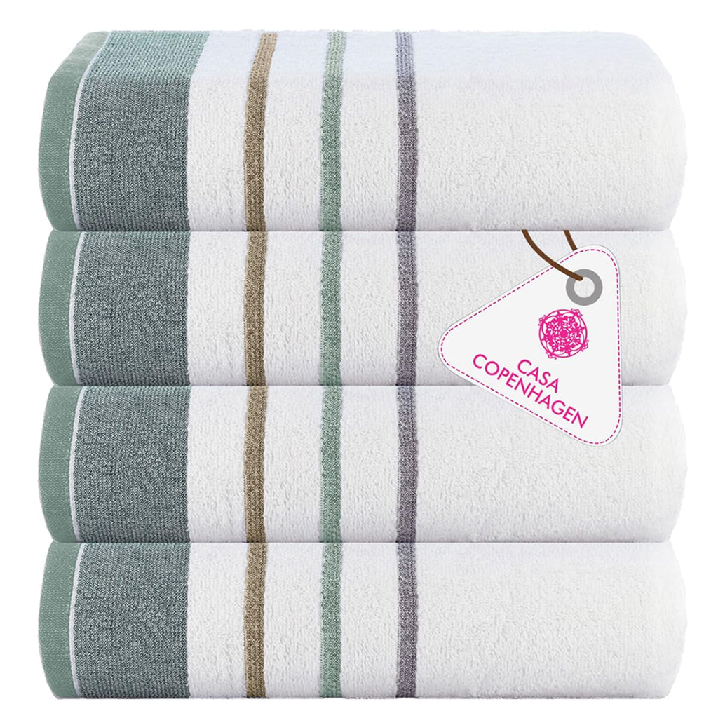 CASA COPENHAGEN 6pcs Bathroom Towel Gift Set, 600GSM, Dark Black
