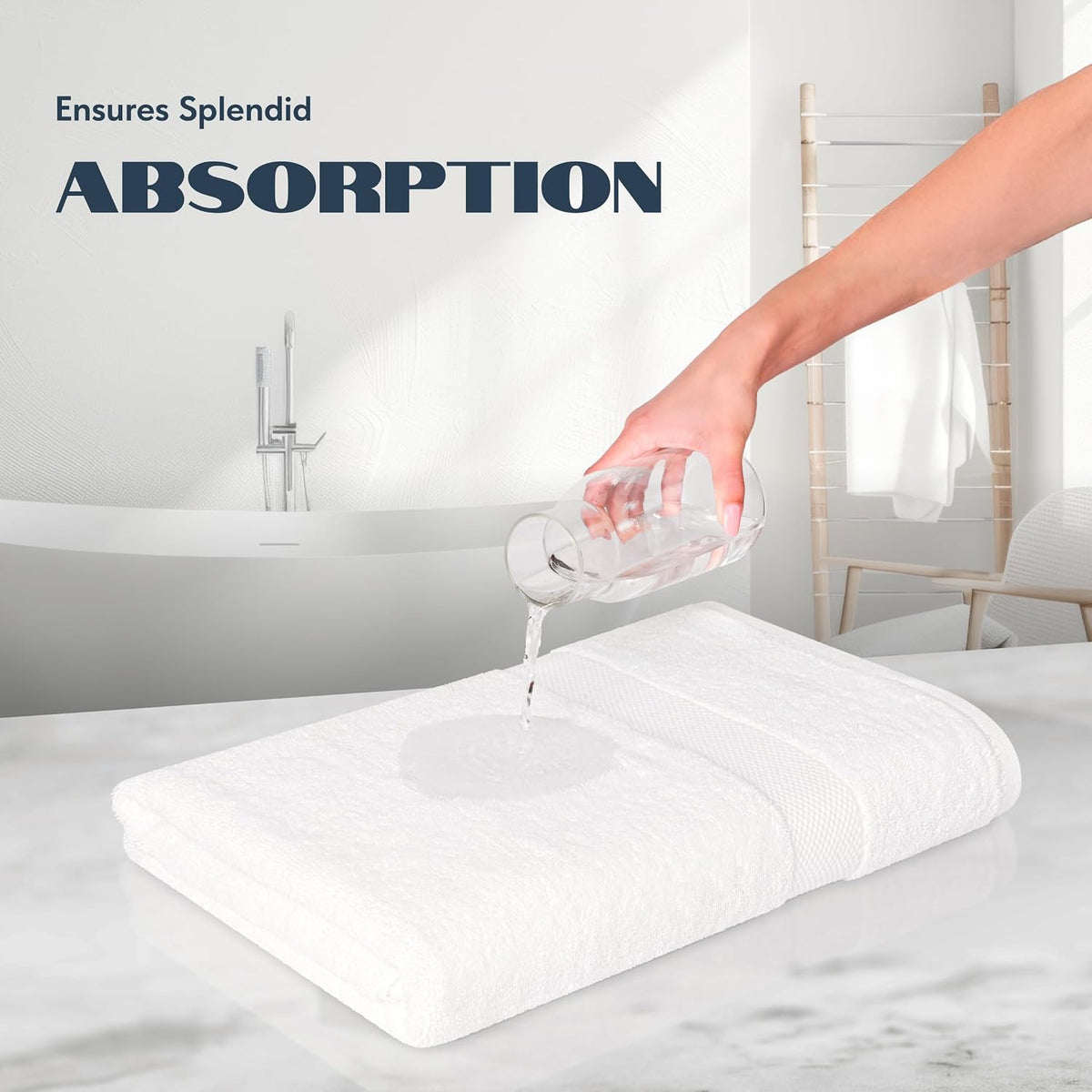 White Classic Luxury White Bath Towels - 4 Pack, 100% Turkish Cotton, 27x54