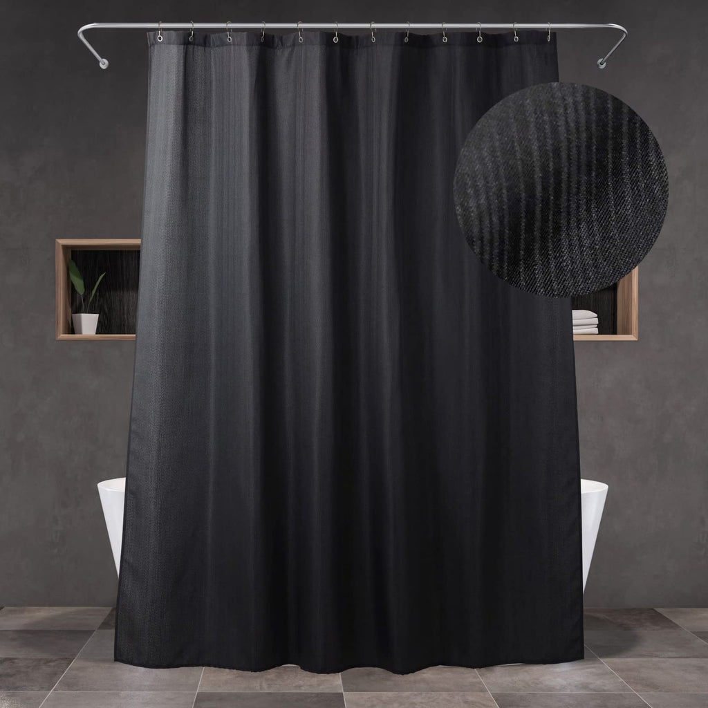 Brown Silver Glitter Shower Curtain: Waterproof Washable Quick Dry 72Lx72W