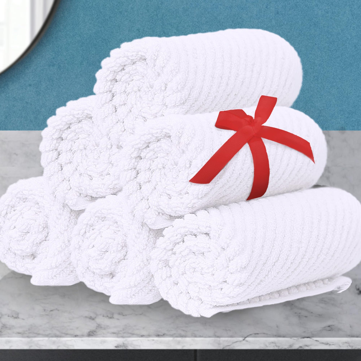 VOOVA & MOVAS Hand Towels for Barthroom, 18x28 in, Soft, Deep Turquoise