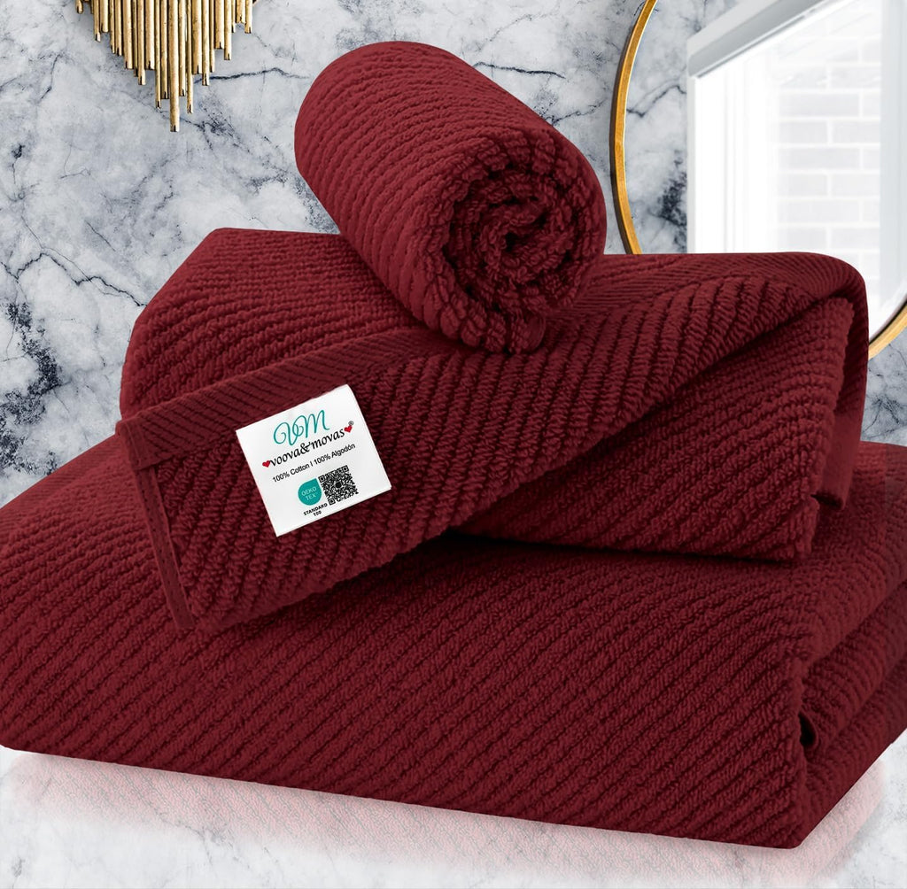 VOOVA & MOVAS Hand Towels for Barthroom, 18x28 in, Soft, Deep Turquoise