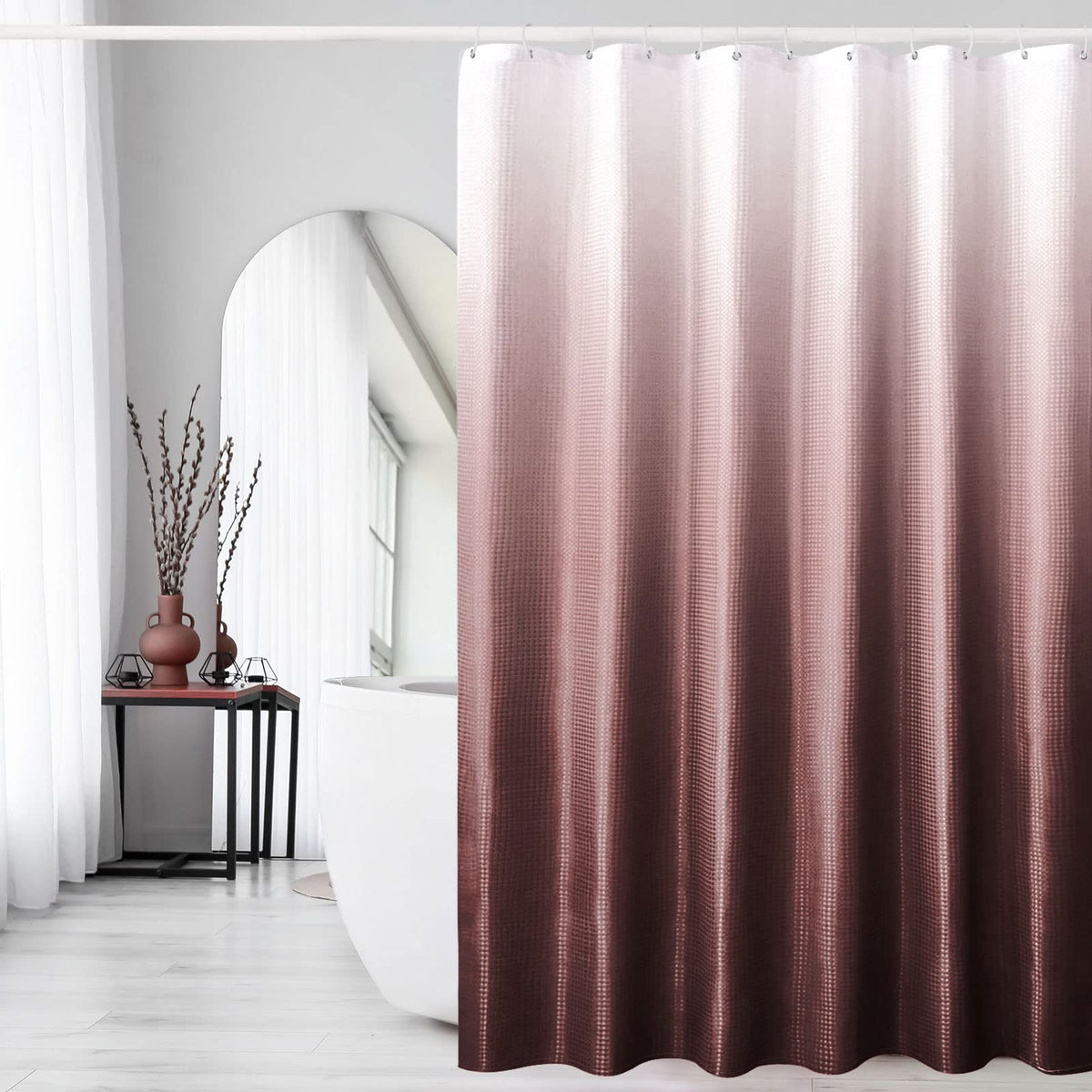 Gibelle Black Cloth-Textured Shower Curtain, Hotel Style, 72x72