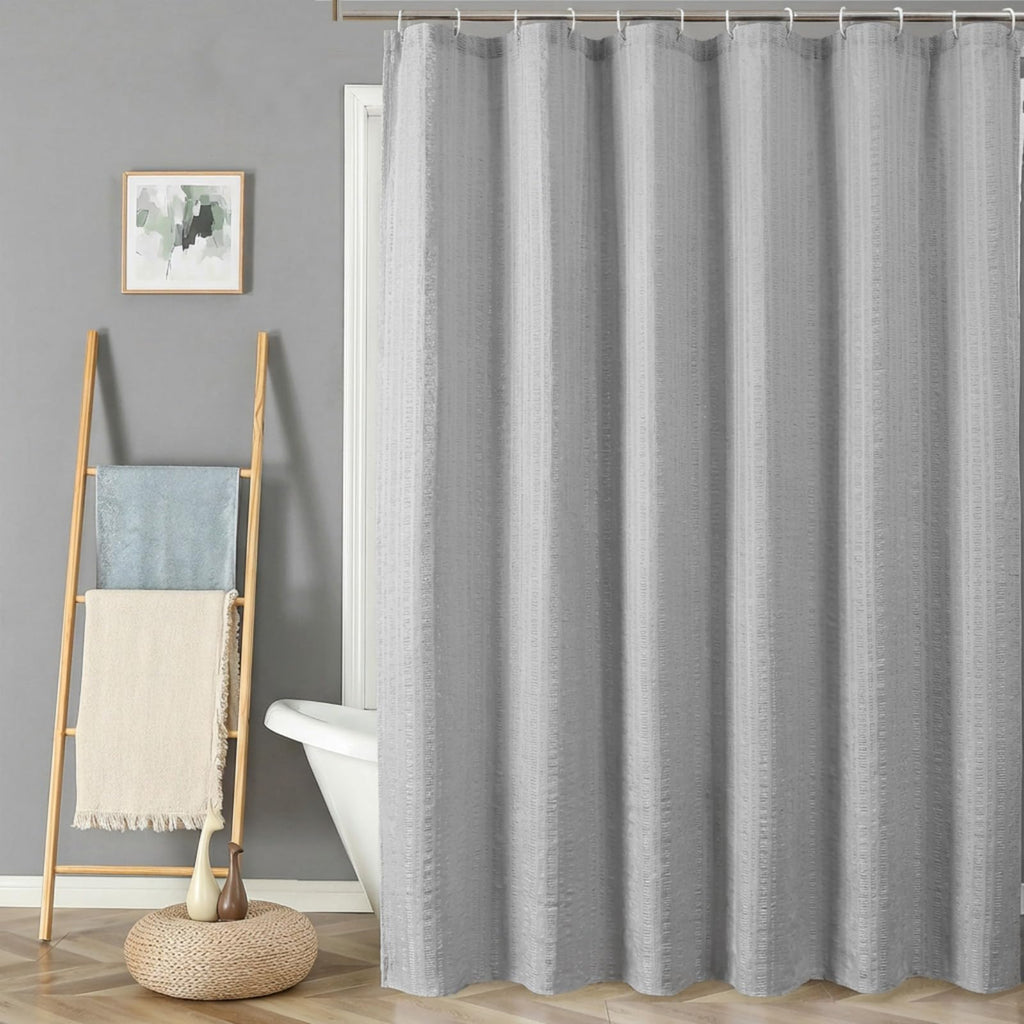 Aiyufeng Moga Navy Blue Fabric Shower Curtains for Bathroom - Blue Hotel Spa Polyester Cloth Bath Curtain with 12 Holes, 72x72, Machine Washable, Navy Blue