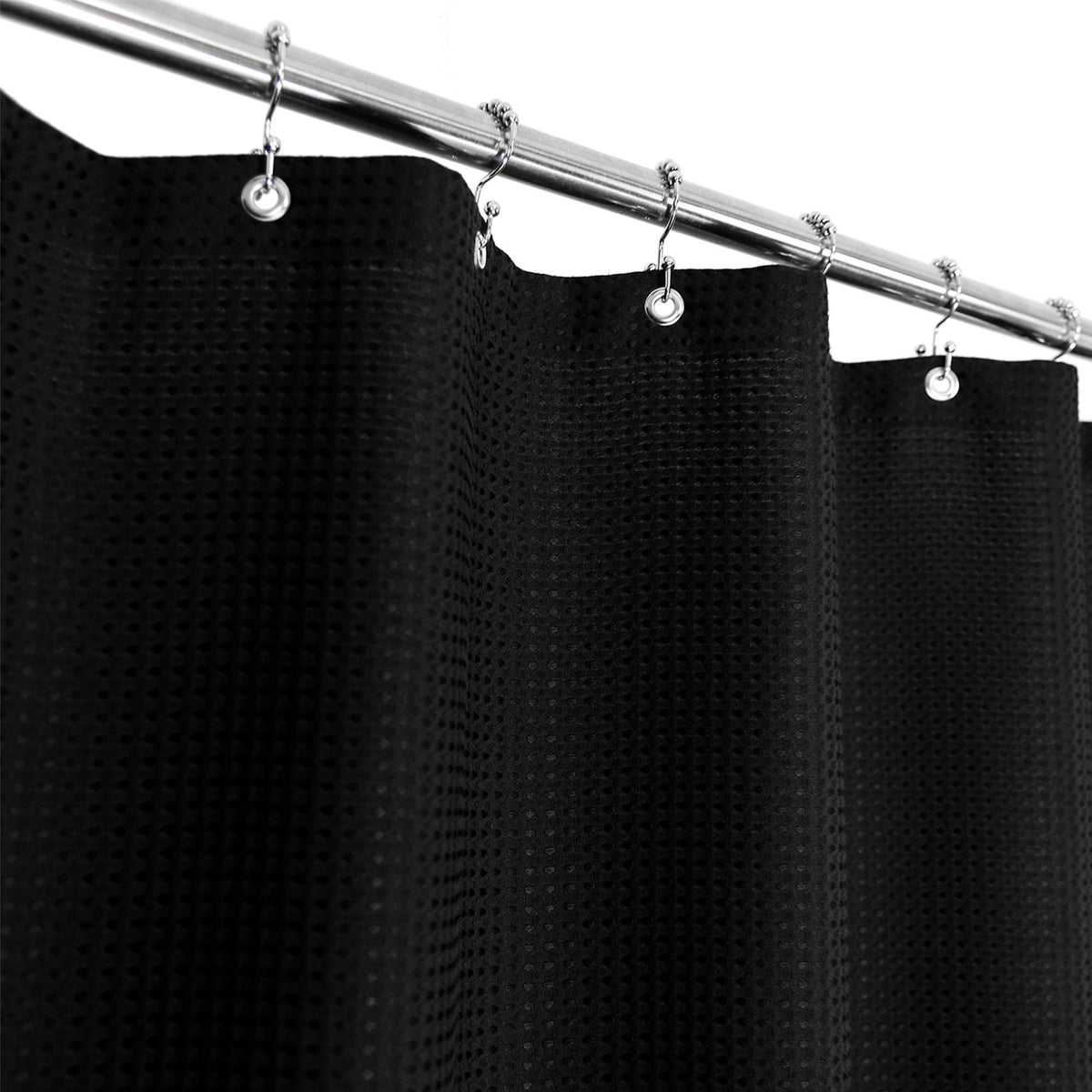 Barossa Design 42x84 Extra Long Stall Shower Curtain Waffle Weave White
