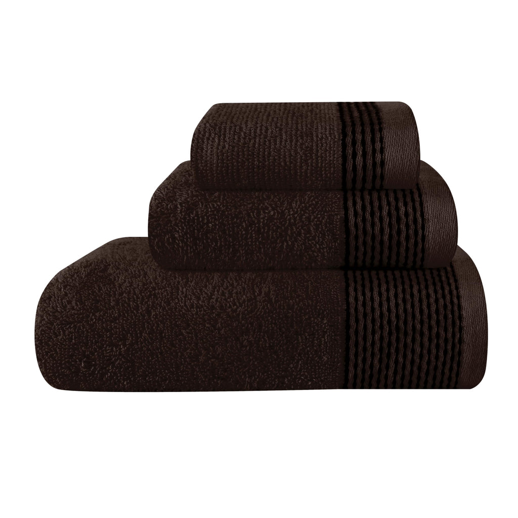 Belizzi Home 100% Cotton Ultra Soft 6 Pack Towel Set, Contains 2 Bath Towels 28x55 inchs, 2 Hand Towels 16x24 inchs & 2 Washcloths 12x12 inchs, Compact Lightweight & Highly Absorbant - Black