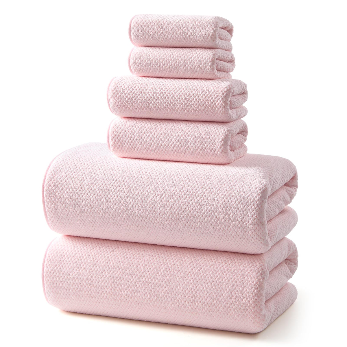 REDKISS 6-Piece Bath Towel Set - 2 Washcloths, 2 Hand Towels, 2 Bath Towels | Ultra-Fiber Coral Fleece, Super Absorbent, No Lint & No Fading | Perfect for Bathroom, Spa, Gym | Family -Olive Green