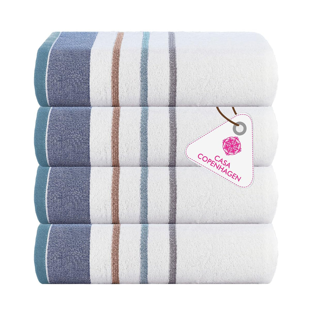 CASA COPENHAGEN 6pcs Bathroom Towel Gift Set, 600GSM, Dark Black