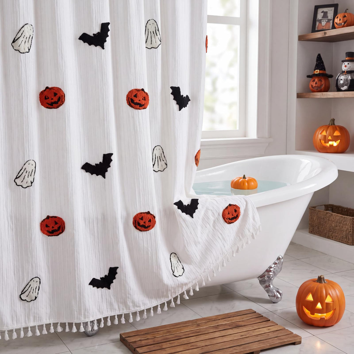 Mindsoft Fall Pumpkin Shower Curtain Bathroom Decor