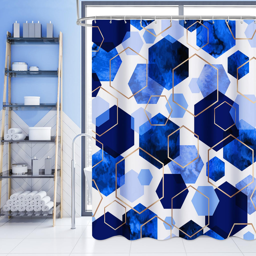 Litabel Brown Shower Curtain for Bathroom, Geometric Bathroom Decor 72x72