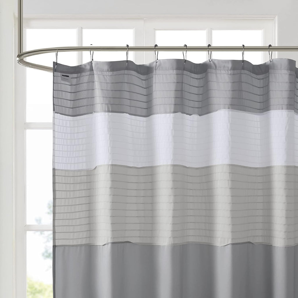Comfort Spaces Windsor Shower Curtain for Bathroom, 72 x 72, Gray