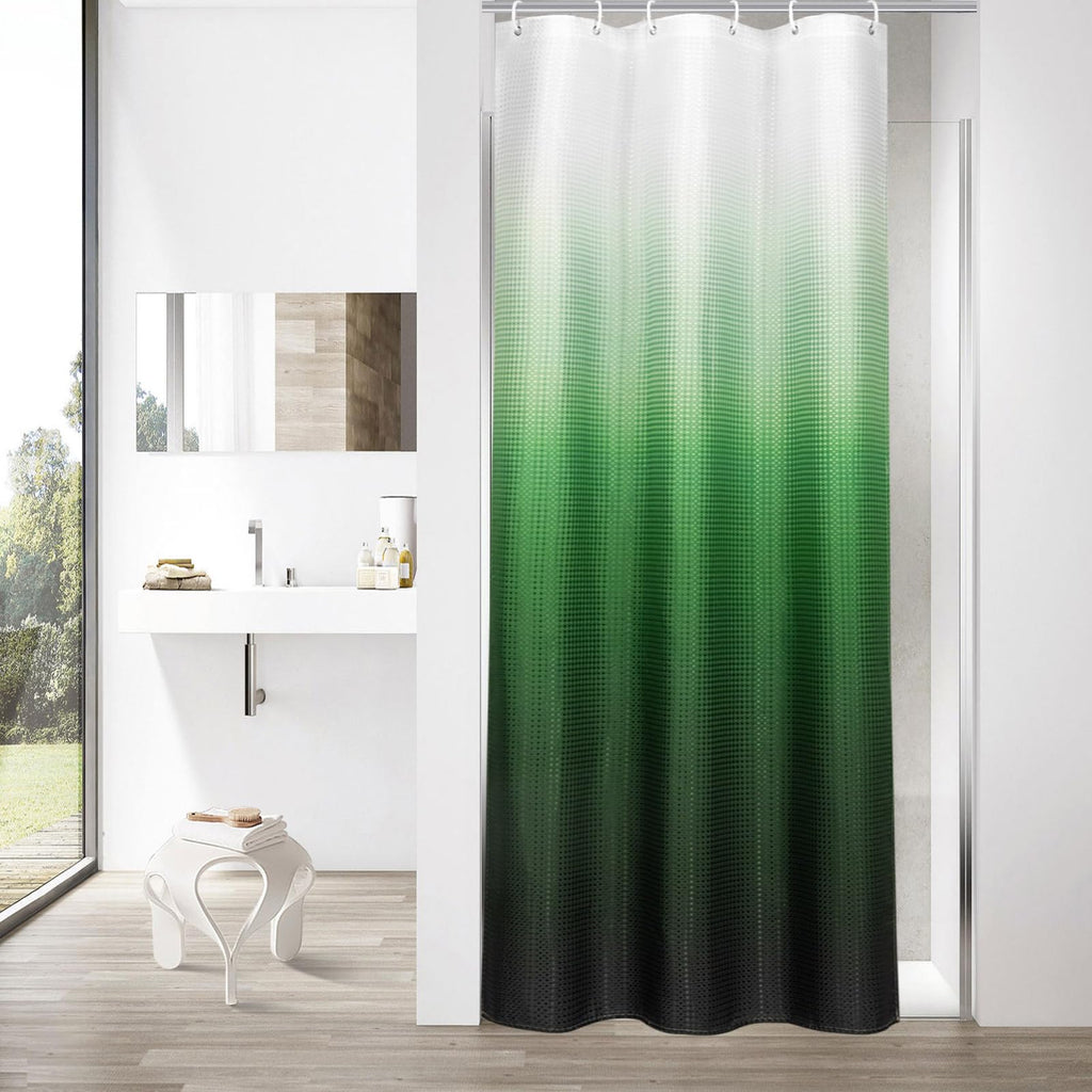 Sage Green Luxury Heavyweight Textured Fabric Shower Curtain Hotel,72x72
