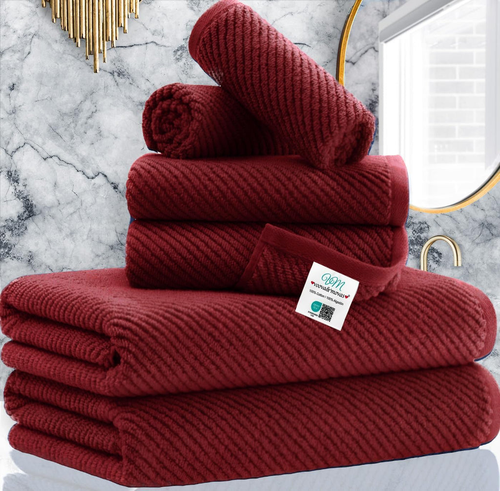 VOOVA & MOVAS Hand Towels for Barthroom, 18x28 in, Soft, Deep Turquoise