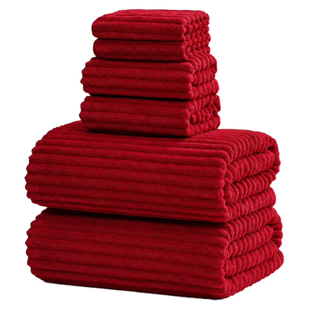 6 PC Bath Towel Set, 40"x80" Oversized Bath Sheets, Olive Green