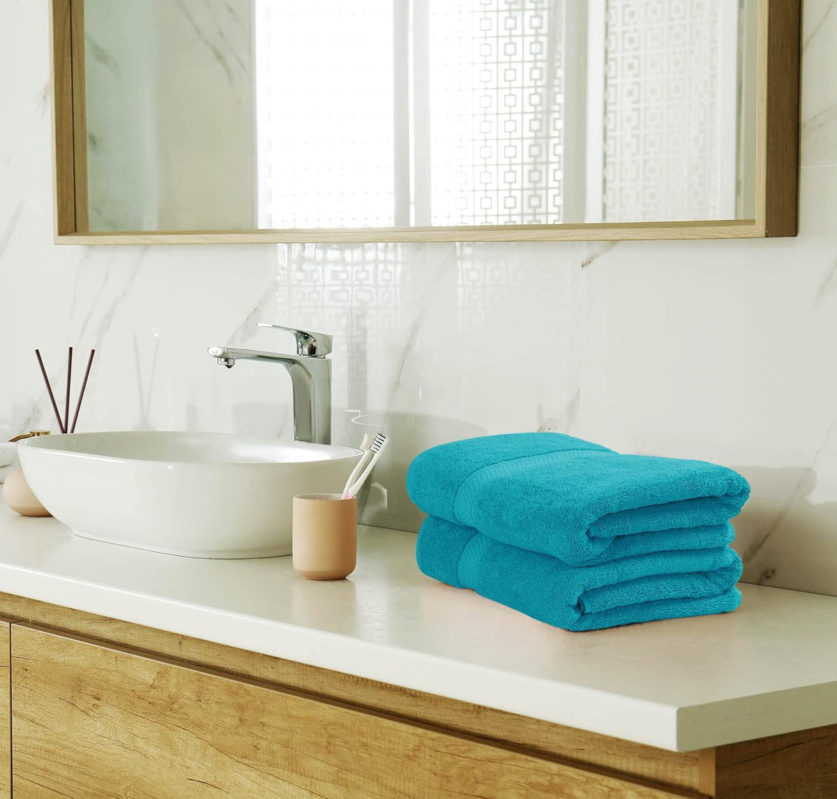 Utopia Towels 8 Piece Majestic Plush Luxury Towel Set, Cotton, Teal