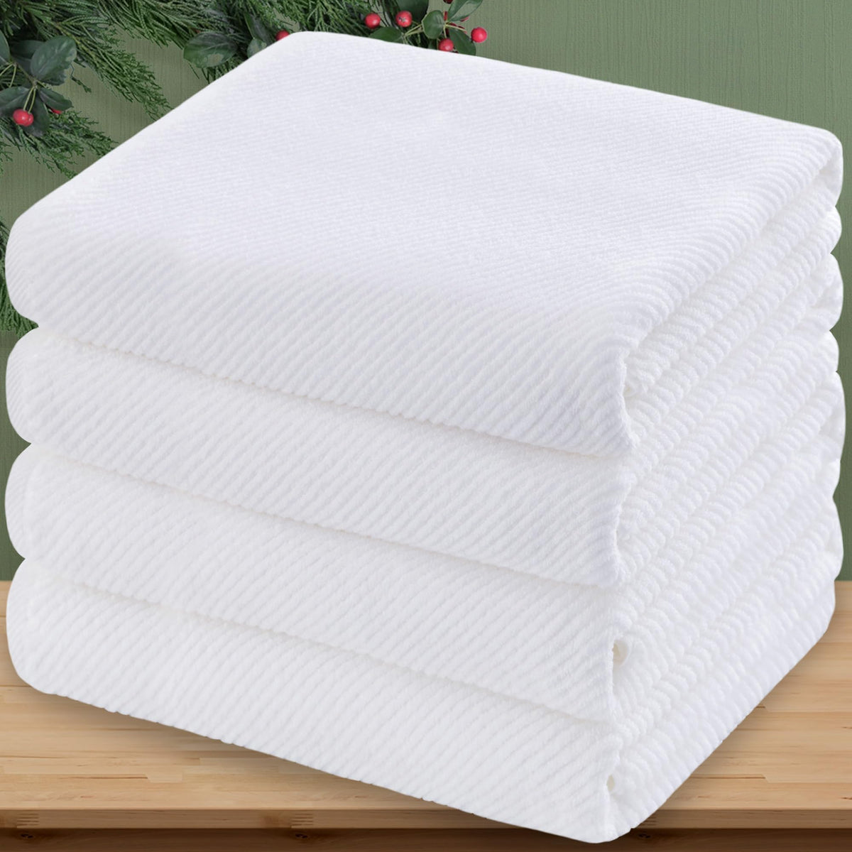 VOOVA & MOVAS Hand Towels for Barthroom, 18x28 in, Soft, Deep Turquoise