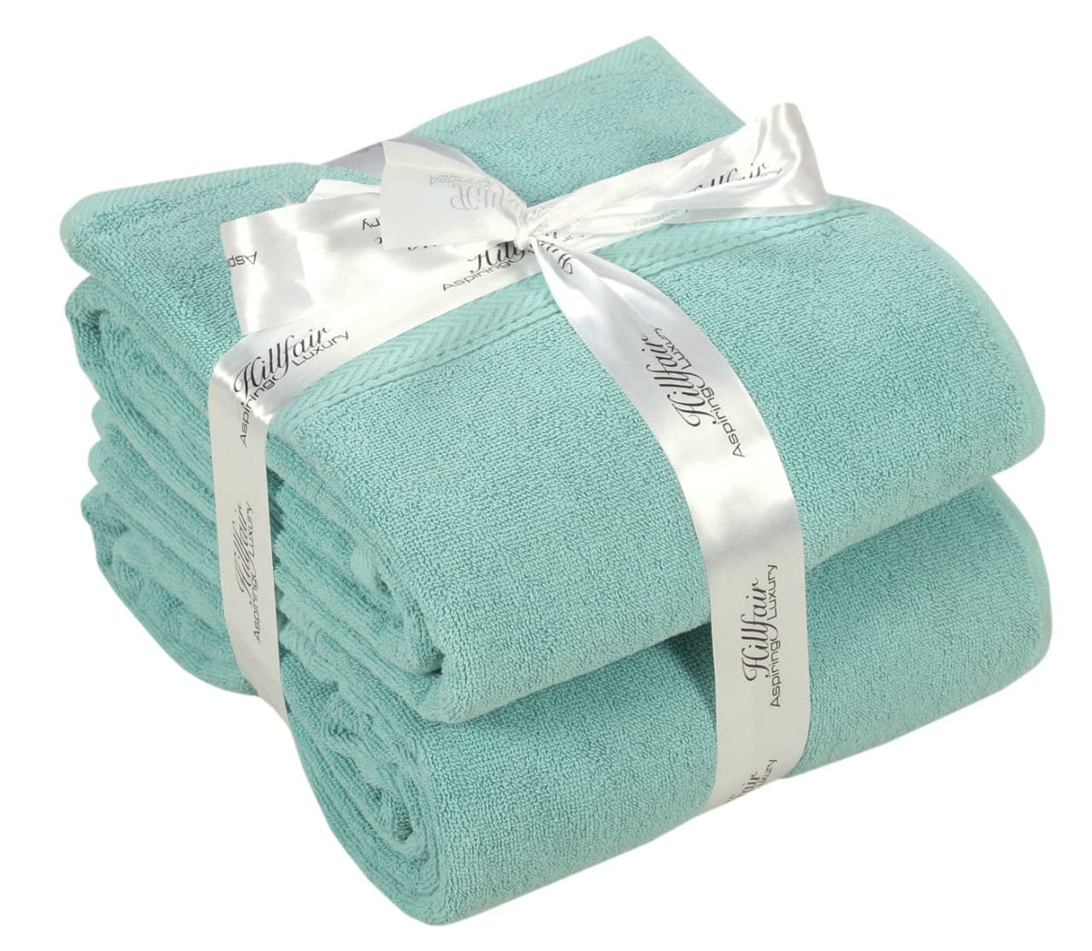 HILLFAIR 100% Cotton 24 Piece Bath Towels Set for Bathroom - Ocean Blue