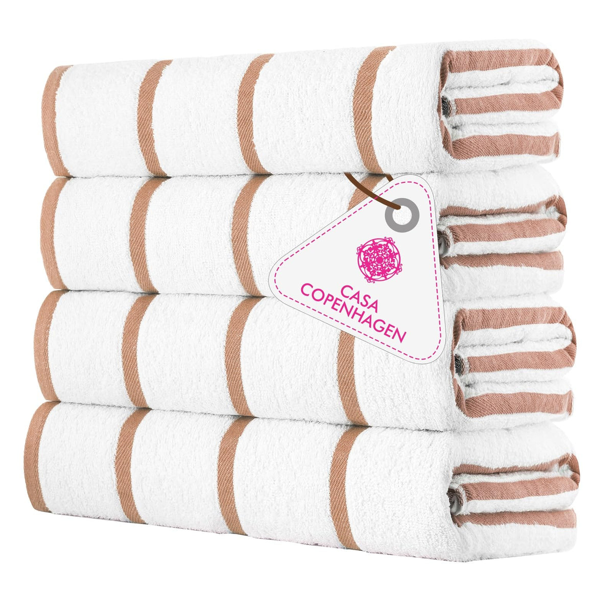 CASA COPENHAGEN 6pcs Bathroom Towel Gift Set, 600GSM, Dark Black