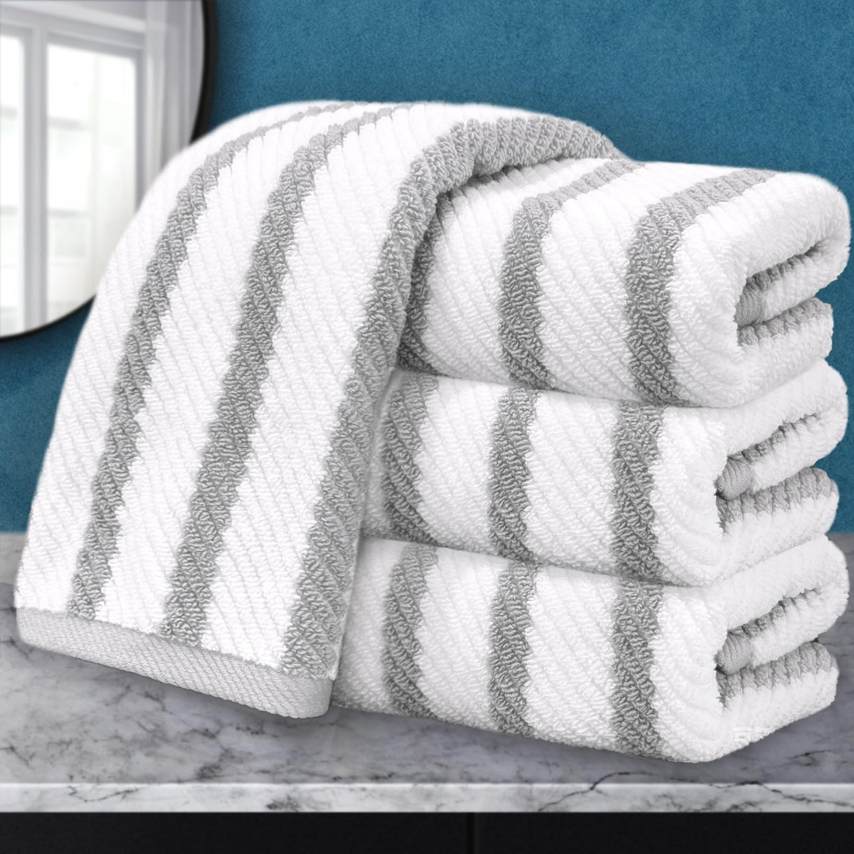 VOOVA & MOVAS Hand Towels for Barthroom, 18x28 in, Soft, Deep Turquoise
