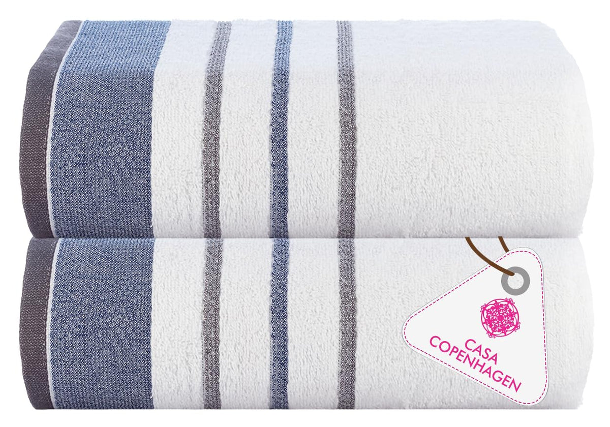 CASA COPENHAGEN 6pcs Bathroom Towel Gift Set, 600GSM, Dark Black