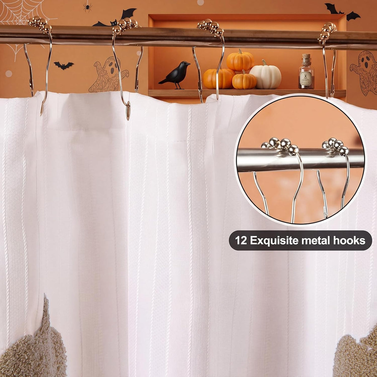 Mindsoft Fall Pumpkin Shower Curtain Bathroom Decor