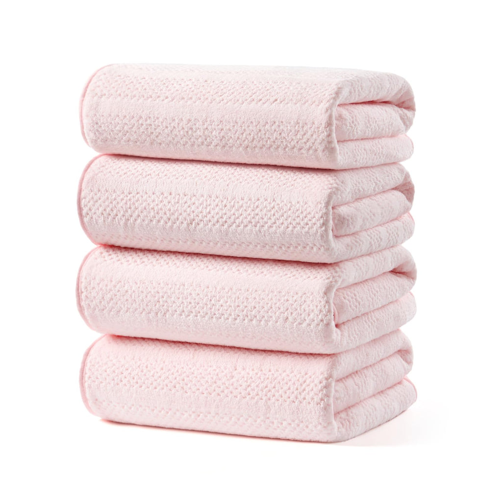 ecolook Microfiber Bath Towels Set of 4, 31 x 63 Inch Extra Large Bath Towel Set, Super Soft & Highly Absorbent, Quick Dry Lightweight Towels for Bathroom, Gym, Spa, Pool & Travel, Gray