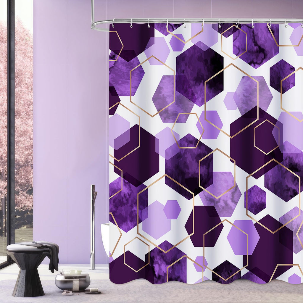 Litabel Brown Shower Curtain for Bathroom, Geometric Bathroom Decor 72x72