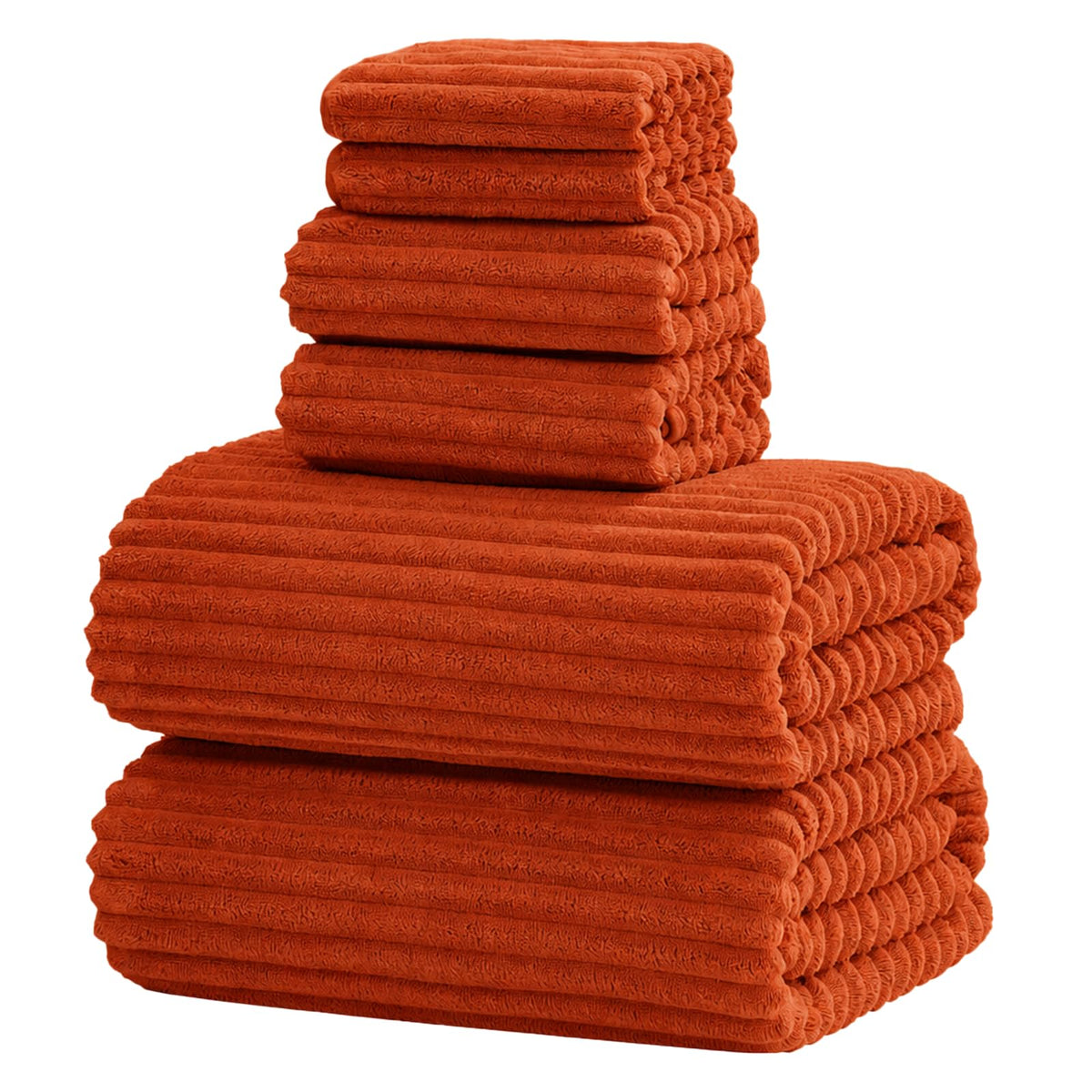 6 PC Bath Towel Set, 40"x80" Oversized Bath Sheets, Olive Green