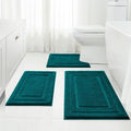 HOMEIDEAS Grey Bathroom Rugs Set of 3, Non Slip Bath Mats