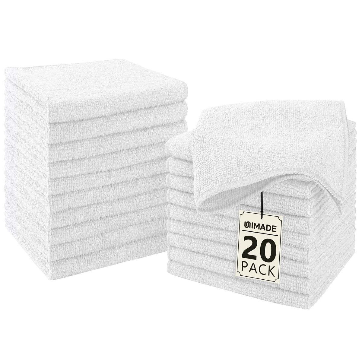 UNIMADE Washcloths Bulk 100 Pack Face Towels (12" x 12"), Highly Soft Wash Cloths and Hand Towels, Fast Drying Multi-Purpose Microfiber Cleansing Cloths for Bathroom, Hotel, Spa, and Salon-Multicolor