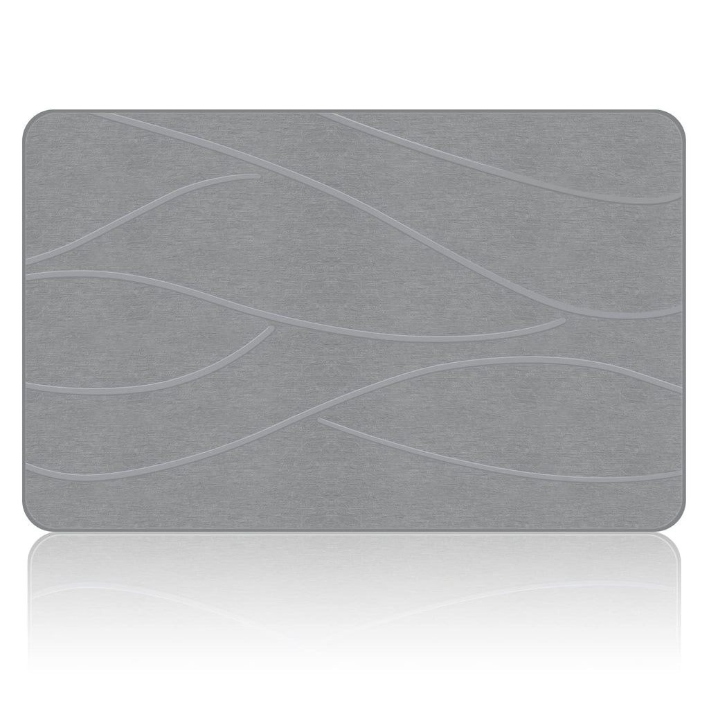 VEELOIM Stone Bath Mat, Diatomaceous Earth Bath Mat, Shower Mat Grey
